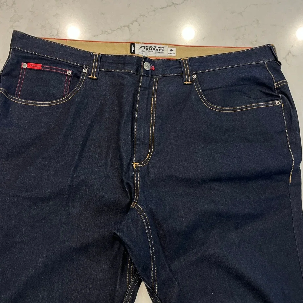Mountain Khakis 307 Jeans Classic Fit Mens 44x28 Dark‎ Wash Cotton Outdoor Denim